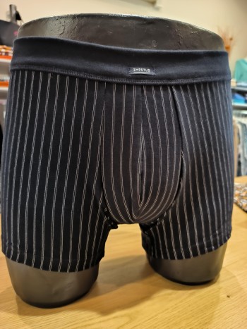 Boxer homme noir à rayures blanches