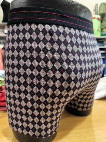 Boxer homme motif losange blanc et noir