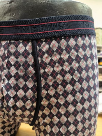Boxer homme motif losange blanc et noir