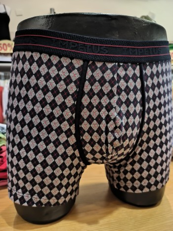 Boxer homme motif losange blanc et noir