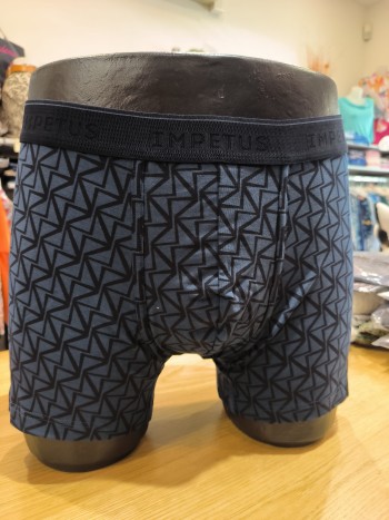 Boxer homme bleu marine motif géométrique