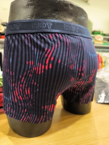 Boxer homme bicolore bleu marine et rouge