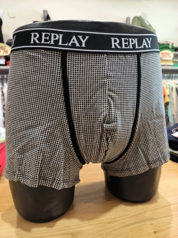 Boxer homme blanc avec points noirs