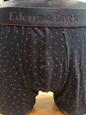 Boxer homme noir avec logo Eden Park rose