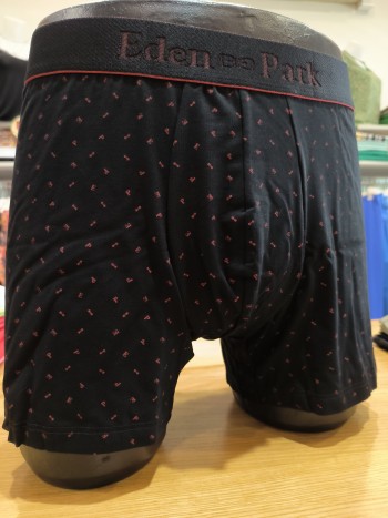 Boxer homme noir avec logo Eden Park rose