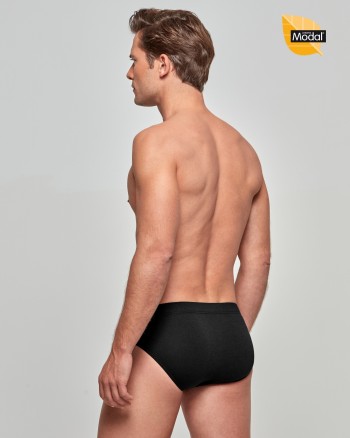 Slip homme noir coton
