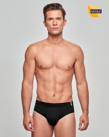 Slip homme noir coton
