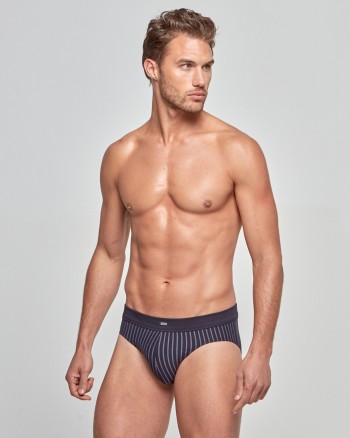 Slip homme à rayures bleu foncé