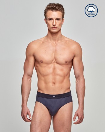 Slip homme bleu marine à rayures bleu foncé