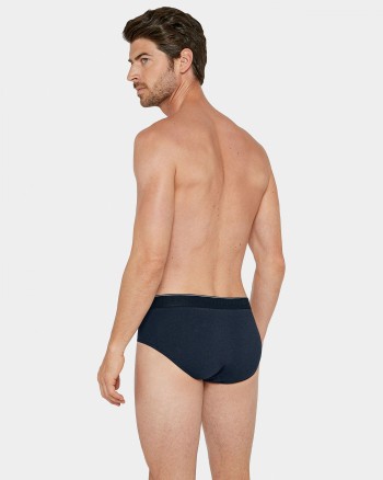 Lot de 2 slips vert à pois et bleu marine uni - IMPETUS