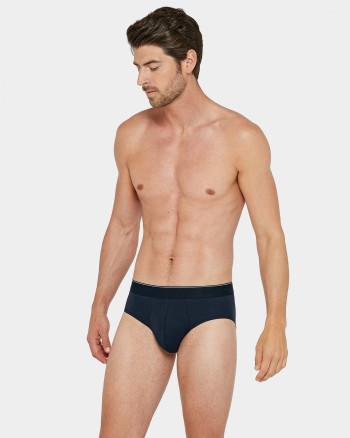 Lot de 2 slips vert à pois et bleu marine uni - IMPETUS