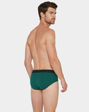 Lot de 2 slips vert à pois et bleu marine uni - IMPETUS