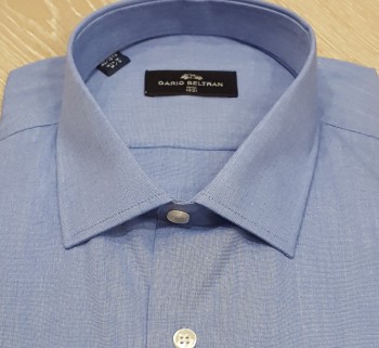 Chemise homme bleue manches longues