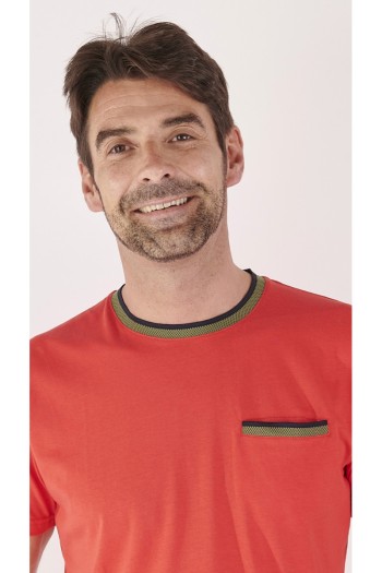 Tee-shirt corail homme col rond
