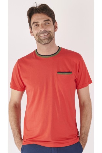 Tee-shirt corail homme col rond