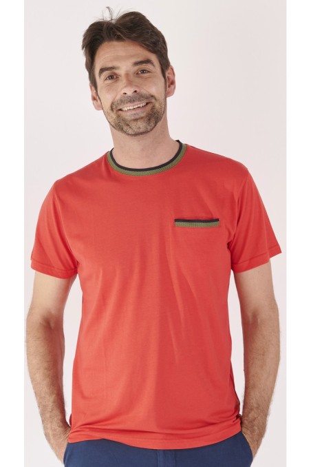 Tee-shirt corail homme col rond