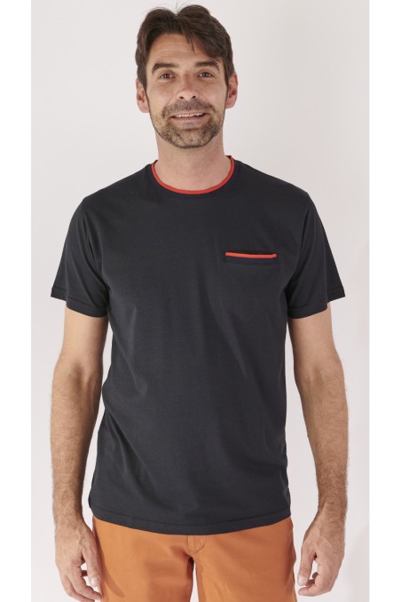 Tee-shirt bleu marine homme col rond