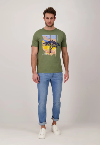 T-shirt homme imprimé vert