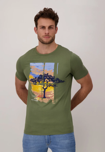 T-shirt homme imprimé vert