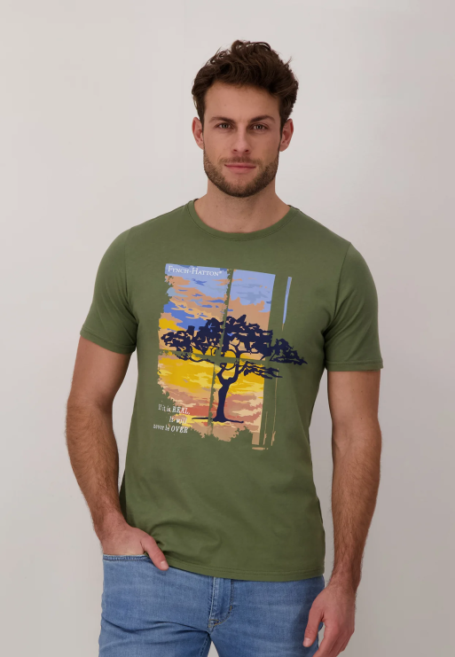 T-shirt homme imprimé vert