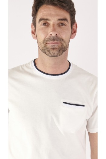 Tee-shirt blanc homme col rond