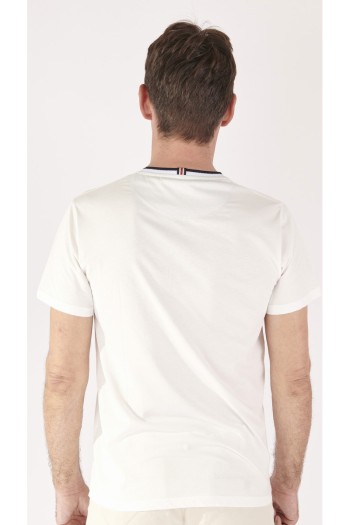 Tee-shirt blanc homme col rond