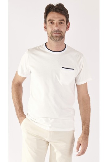 Tee-shirt blanc homme col rond
