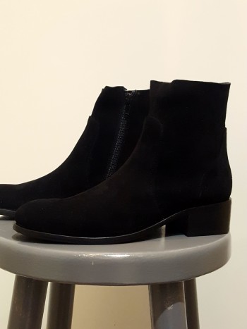 Bottines femme noires plates