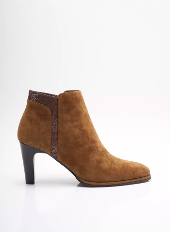 Bottines daim marron femme
