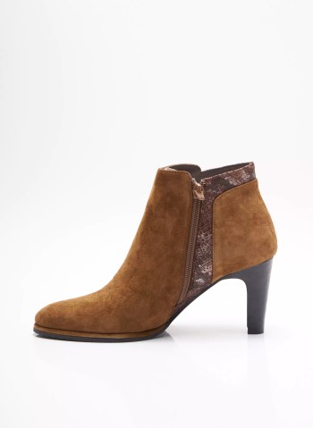 Bottines daim marron femme