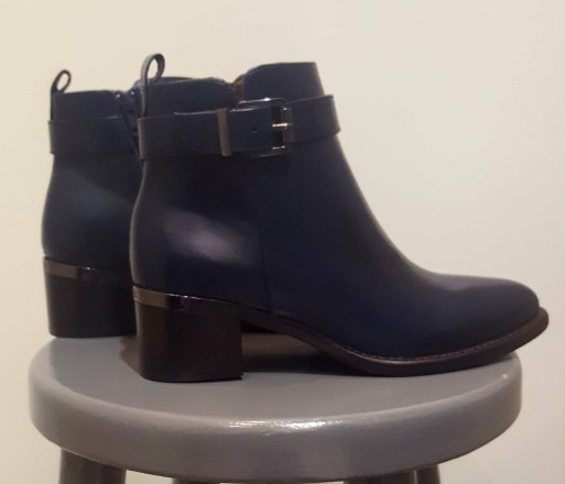 Bottines bleu marine à talon femme-ADIGE