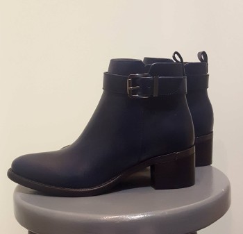 Bottines bleu marine à talon femme-ADIGE