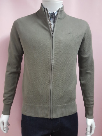 Gilet manches longues kaki homme