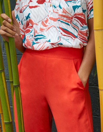 Poches du pantalon fluide ample Estia cerise femme de La Fiancée