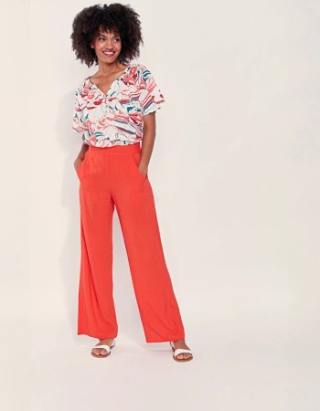 Pantalon fluide ample Estia cerise femme de La Fiancée