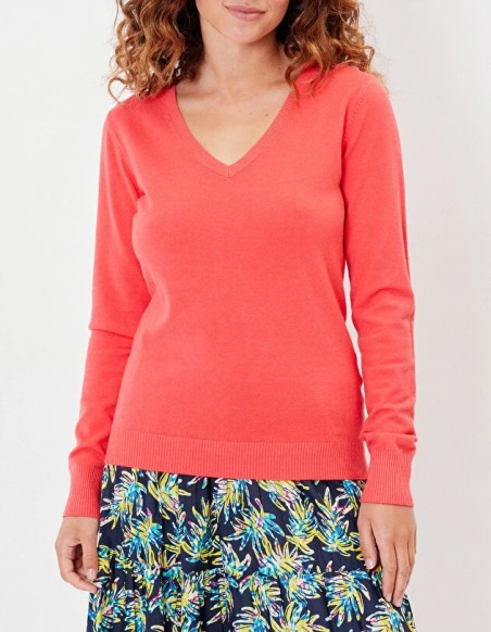 Pull V femme