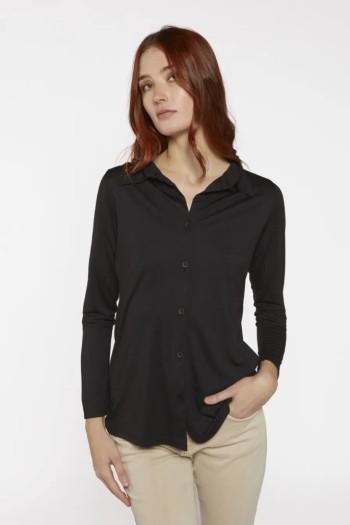 Chemise noire femme en jersey