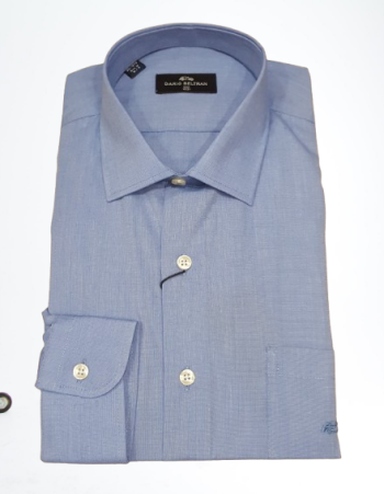 Chemise bleue homme manches longues