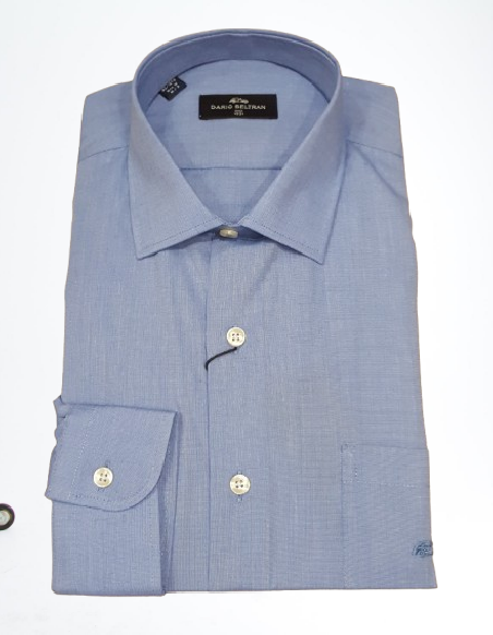 Chemise bleue homme manches longues