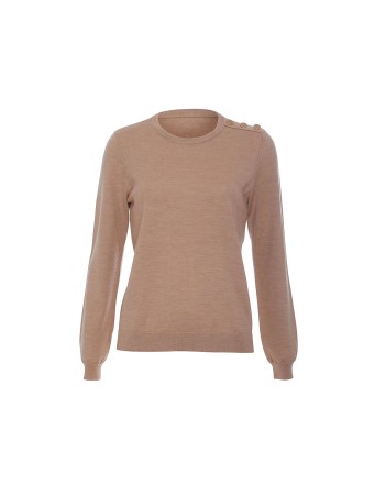 Pull femme beige laine mérinos-LA FIANCEE