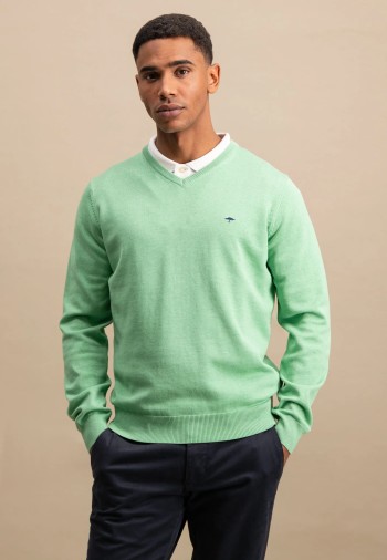 Pull homme col V en coton-FYNCH-HATTON