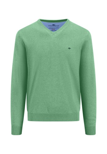 Pull homme col V en coton-FYNCH-HATTON