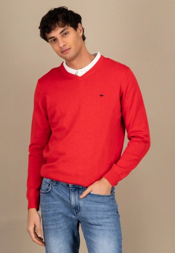 Pull col V homme