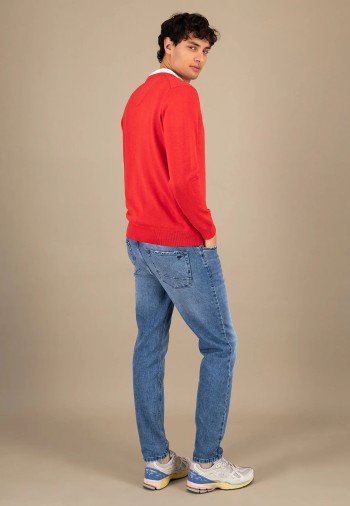 Pull col V homme
