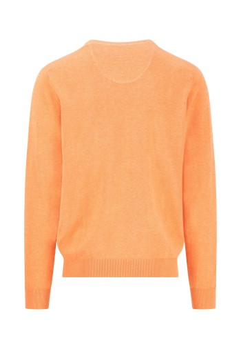Dos Pull orange coton col V homme de Fynch Hatton