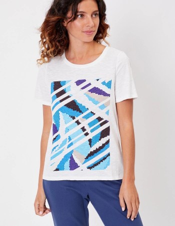 Tee-shirt femme coton flammé bio SOLIANE-LA FIANCEE