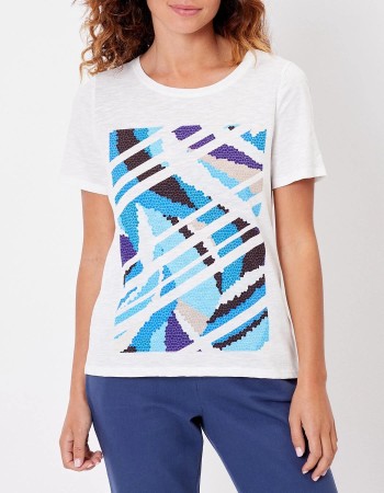 Tee-shirt femme coton flammé bio SOLIANE-LA FIANCEE