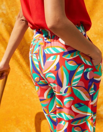Dos du pantalon fluide femme imprimé Estia de La Fiancée