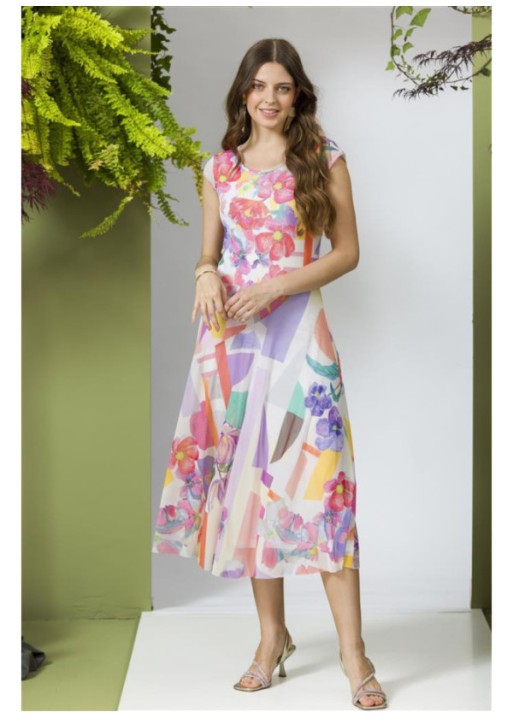 Robe estivale Gentil Maloka imprimé façon aquarelle-Boutique Caprices