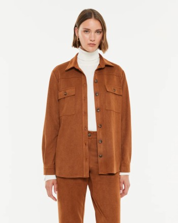 Veste surchemise effet daim femme Paz Torras